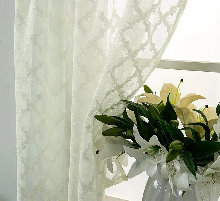 Белая черная модная вуаль, Европейский тюль, оконные Короткие шторы для кухни, спальни, гостиной, с ушками, украшение для дома - Цвет: Beige