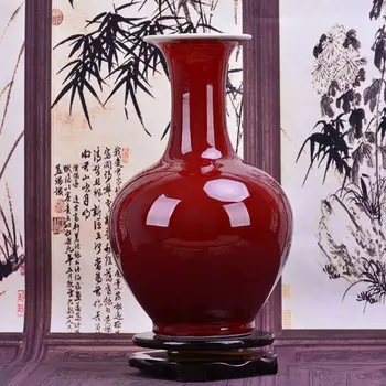 

Jingdezhen ceramics Lang Hong open pomegranate Vase Decoration modern living room decorative handicrafts