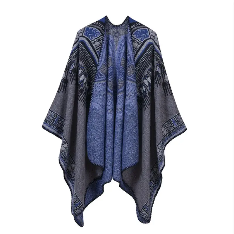 SupSindy women's poncho Winter scarf women capes bohemian shawl wrap luxury pashmina warm scarves for women cloak vintage stole