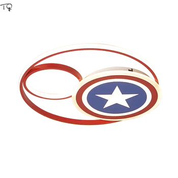 

American Captain Cartoon Shield Ceiling Lamp Led with Remote Control Children's Room Boys'bedroom Kids Room Light Simple Modern