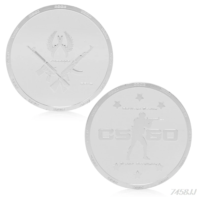 

Game CSGO Counter Strike Silver Plated Commemorative Coin Collectible Token Gift G15 Drop ship