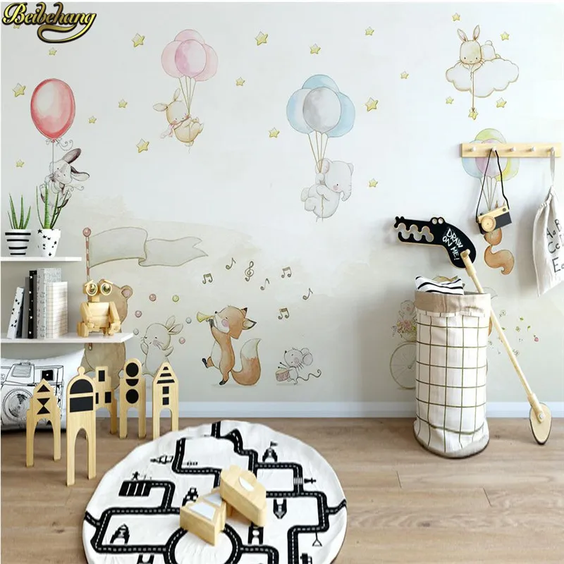 beibehang Custom Wall Murals Living Room Hotel Interior Home Decor Cartoon animal balloon children house wallpaper TV background