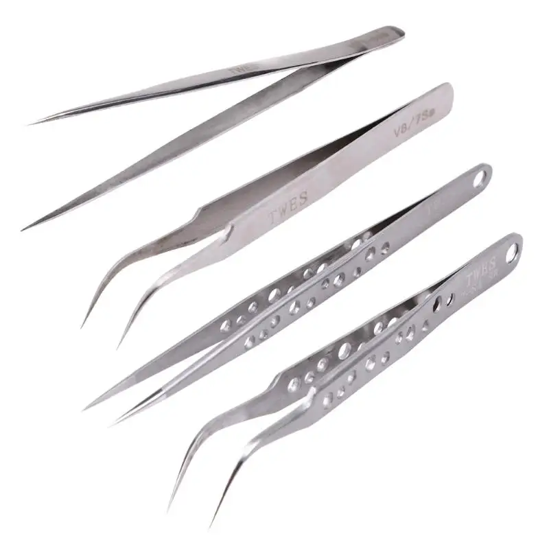 

Stainless Steel Eyebrow Tweezer False Eyelash Extension Tools Auxiliary Repair Hyperfine High Precision Tweezers