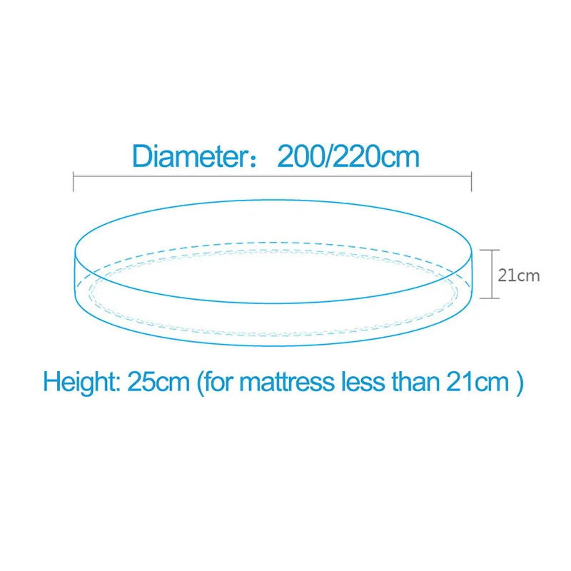 Чистый хлопок Круглый постельные принадлежности лист Европейский стиль сплошной цвет постельное белье для круглая кровать матрас диаметр 200 см 220 см