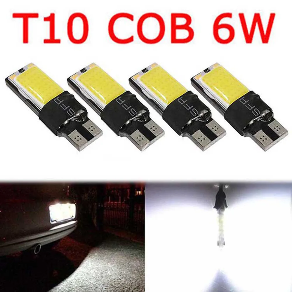 4 шт. T10 COB 6 W W5W 194 168 светодиодный Canbus Error Free боковое освещение лампа без ошибок светодиодные фары для парковки T10 светодиодный автомобильный боковой сигнал
