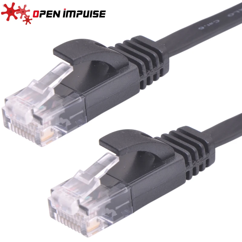 3Pieces 2m UTP Thin RJ45 Lan Cable Network CAT6 Flat