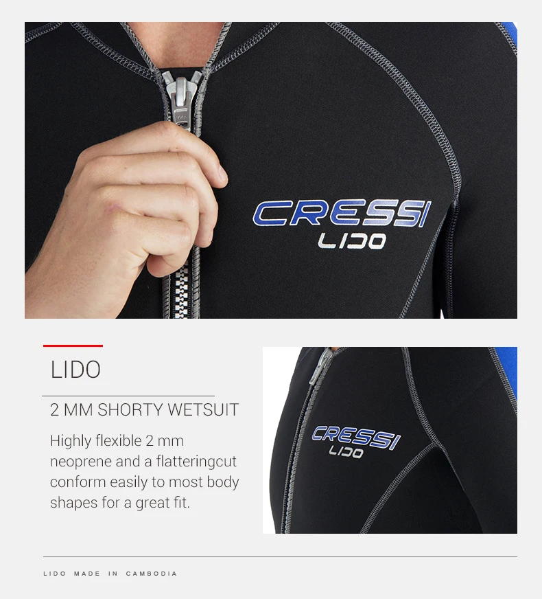 Cressi LIDO мужской женский 2 мм короткий гидрокостюм для подводного плавания неопреновый гидрокостюм для подводного плавания для взрослых