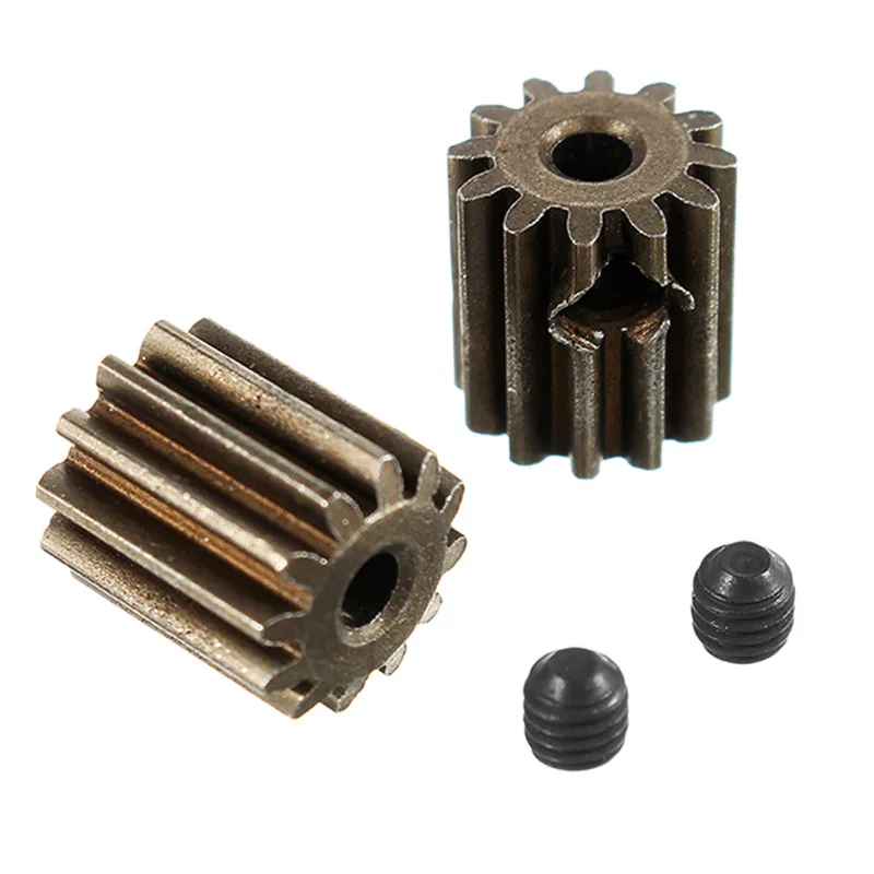 

2pcs Durable Motor Pinion Gears 12T With Set Screws 3*3mm Brushed Spare Part For HBX 1/12 12891 RC Car