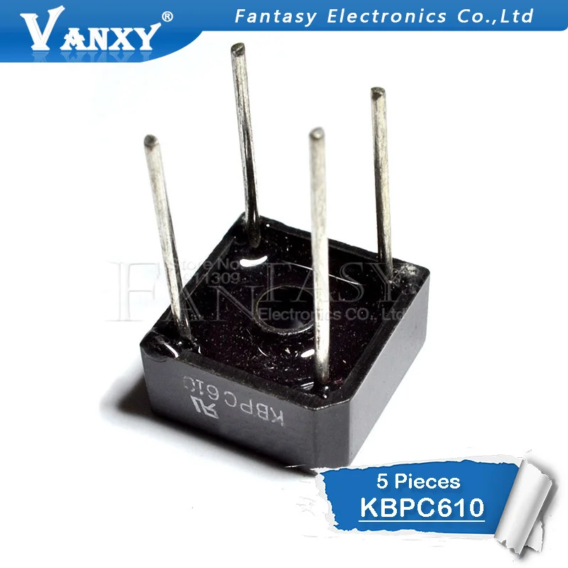 

5PCS KBPC610 BR610 DIODE BRIDGE 1000V 6A BR-6 bridge rectifier new and original IC
