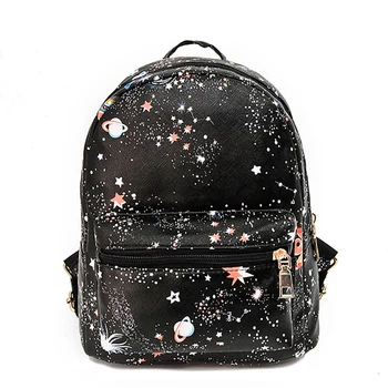 

Women Backpack New Fashion Casual Pu Leather Travel Backpack Woman Star Print Women Backpack Mini