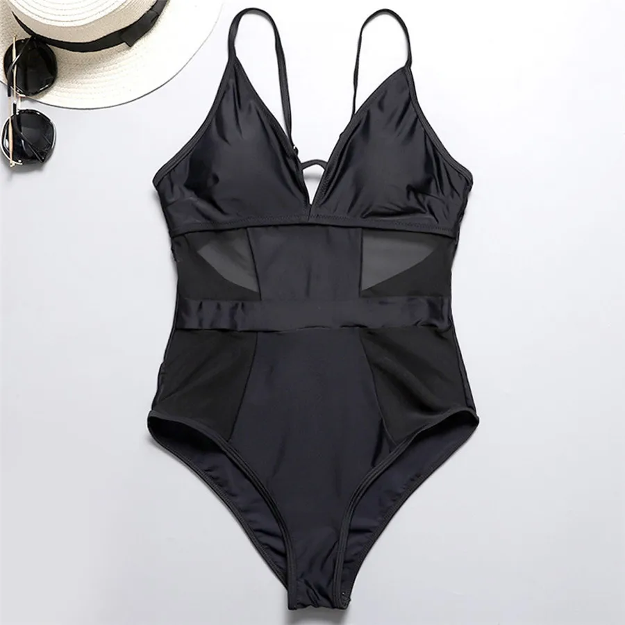 2019 woman swimsuit for surfing Lace sexy woman surf clothing one-piece open back sea surf clothing summer surf wetsuit 40M16 (8) - 