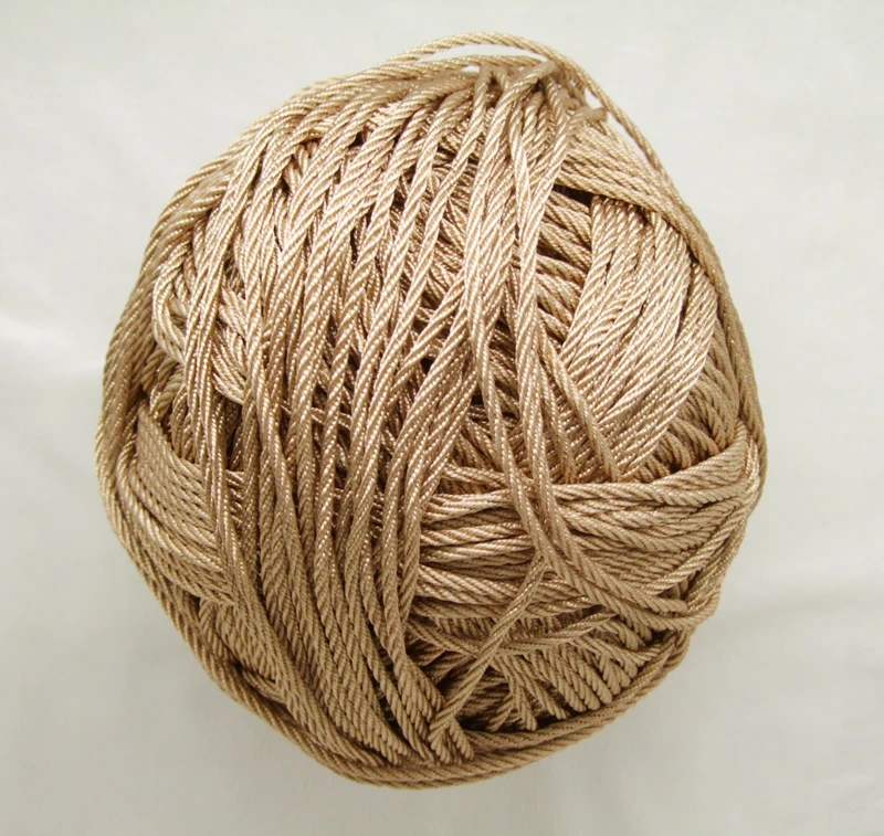 

Free shipping 10mtrs/Lot Vintage Champagne 3mm Nylon Braide Persian Cord Macrame&Craft Yarn