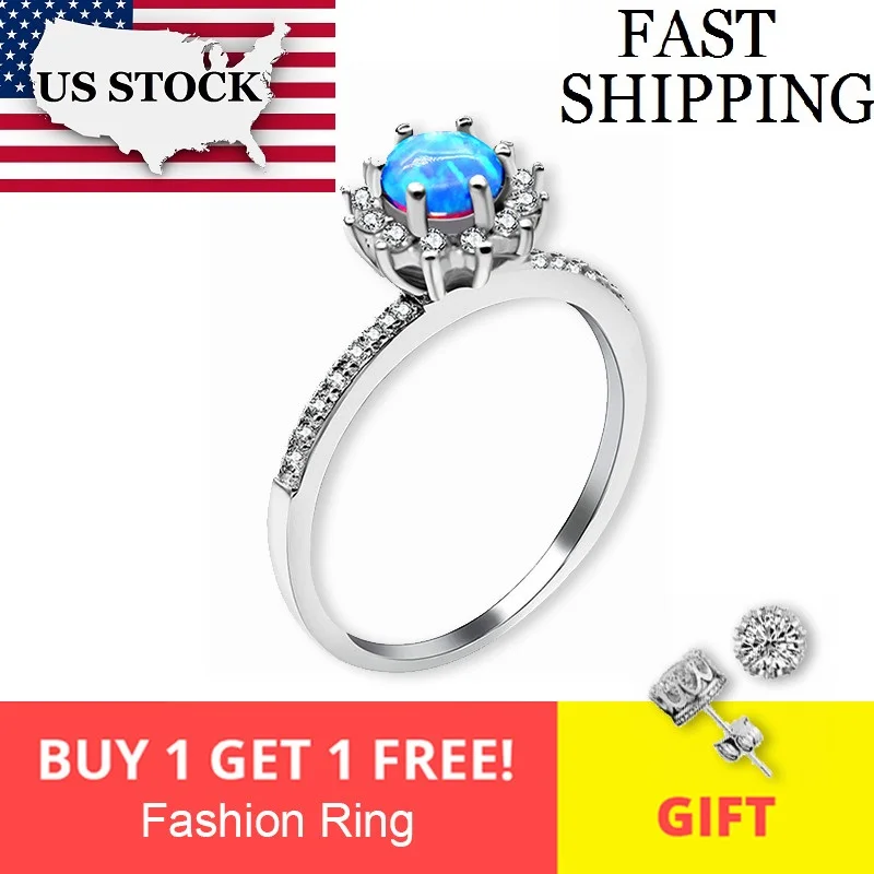 Uloveido Anillo De Meralda Verde Natural Para Mujer, De Plata De Ley