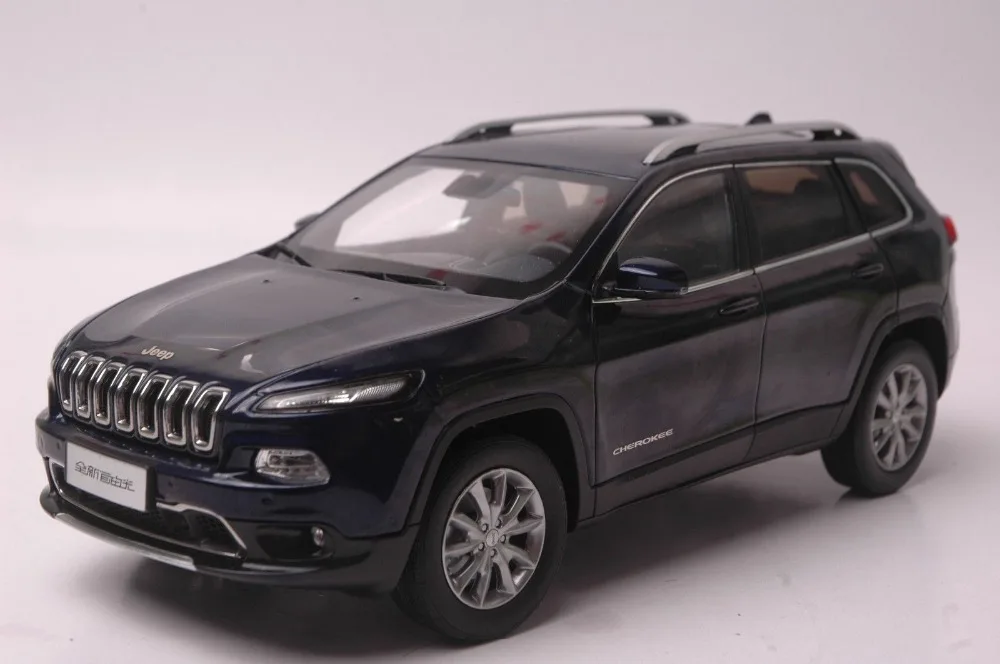 118 Diecast Model for Jeep Cherokee 2016 Blue SUV Alloy Toy Car