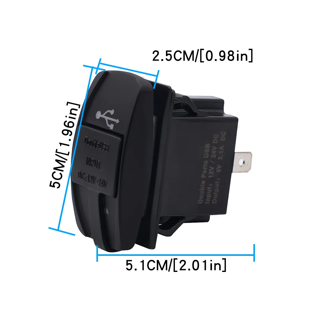 WUPP Dual USB Автомобильное зарядное устройство адаптер питания 3.1A 5 в двойной USB разъем зарядное устройство DC 12 В 24 В для iPhone 5 6 6S samsung Android