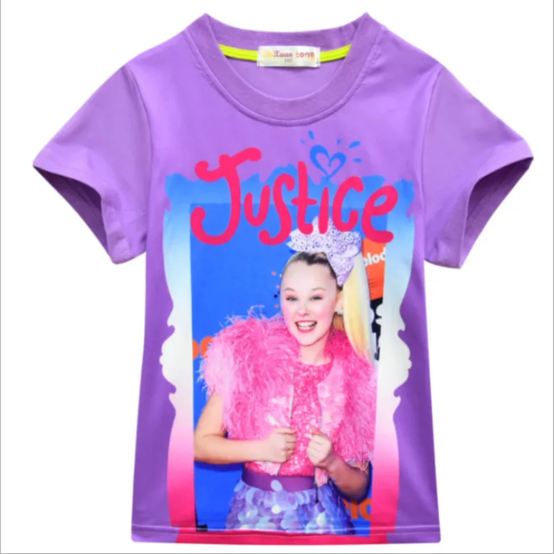 Летняя футболка для девочек розовые топы с рисунком Jojo Siwa Детские футболки с короткими рукавами, одежда для подарков, От 3 до 13 лет