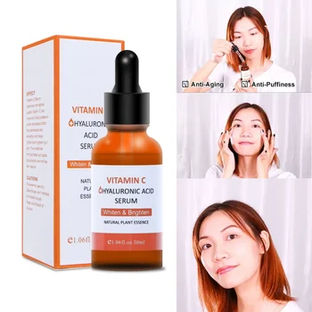 

Face 30ml Vitamin C Essential Oils Whitening Brighten Face Skin Hyaluronic Acid Vitamin C Essence Facial beauty dropship support