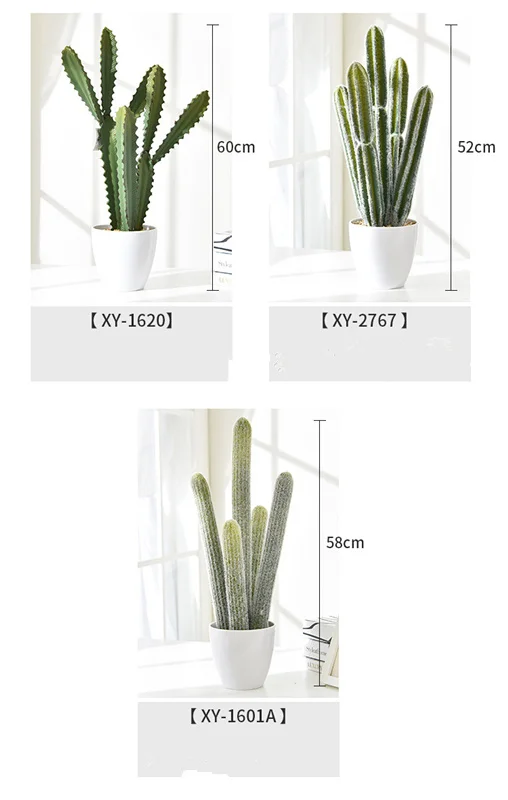 Искусственный ПУ Кактус в горшках бонсай для украшения дома магазин тропических пустынных растений кактус decoracion зелени искусственное растение