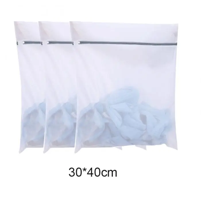 3 Pcs Zippered Laundry Bags Reusable Mesh Washing Bags Laundry Bra Lingerie Wash Bag for Home-Drop
