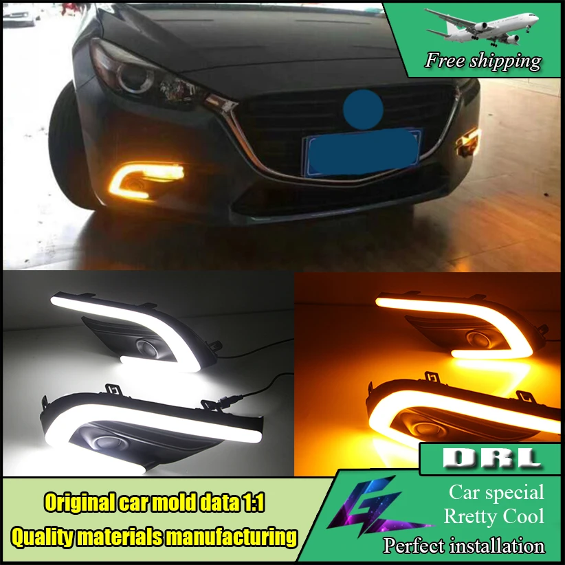 

Dimming And Turn Signal Light Car-style Relay 12V LED DRL Daytime Running Lights With Fog Lamp Hole For Mazda 3 Axela 2017