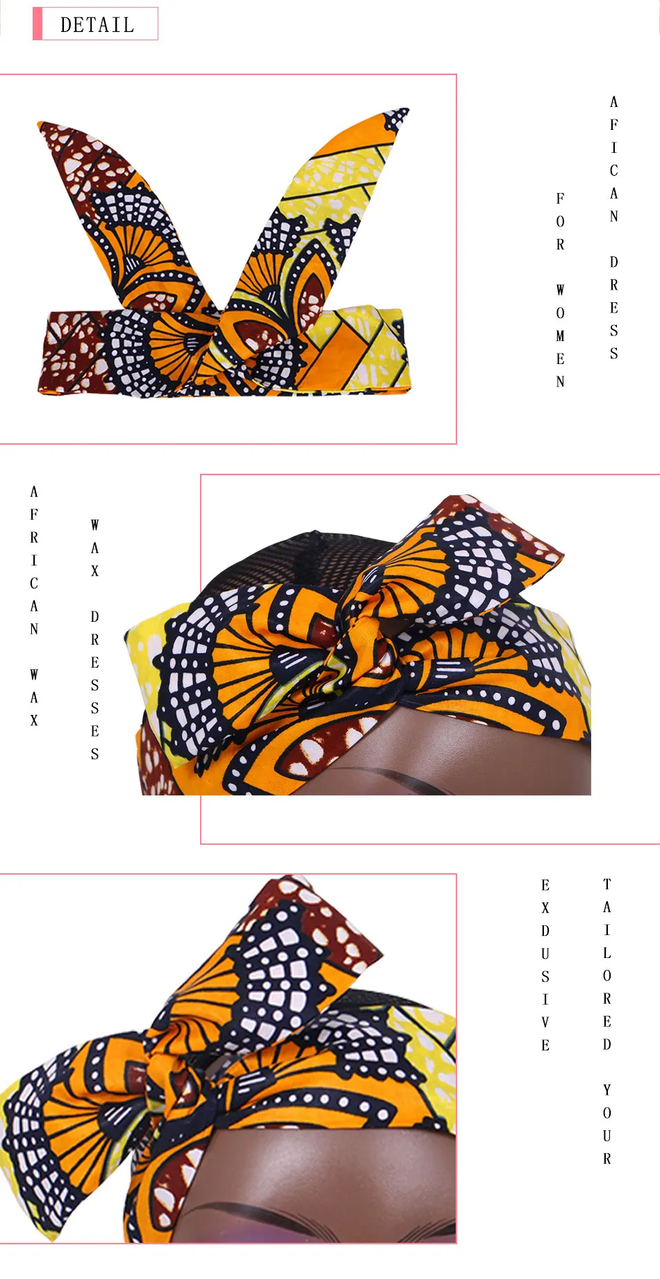 Модная африканская повязка на голову для женщин, Анкара, повязка на голову, украшения, обертывание, галстук, шарф, африканские аксессуары для волос BRW WYB372