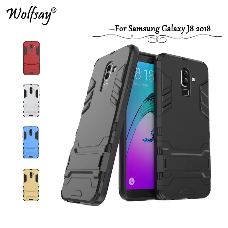 

Wolfsay Cover sFor Samsung Galaxy J8 2018 Case Slim Robot Armor Rubber Capa FOR Phone Case Samsung Galaxy J8 2018 J810 Cover