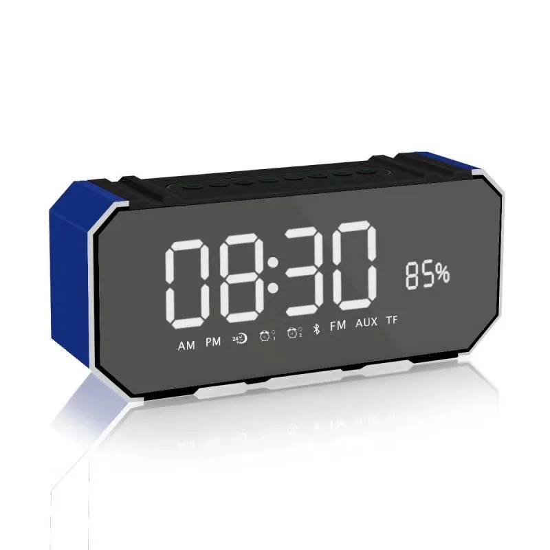 

Portable Led Bluetooth Speaker Radio FM Alarm Clock Radio with USB AUX TF MIC Computer Wireless Bleutooth Speakers
