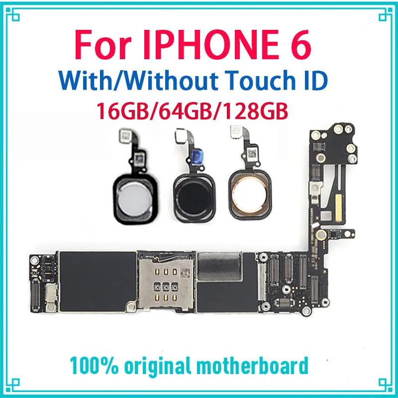 Заводская разблокированная материнская плата для iphone 6 с/без Touch ID оригинальная с