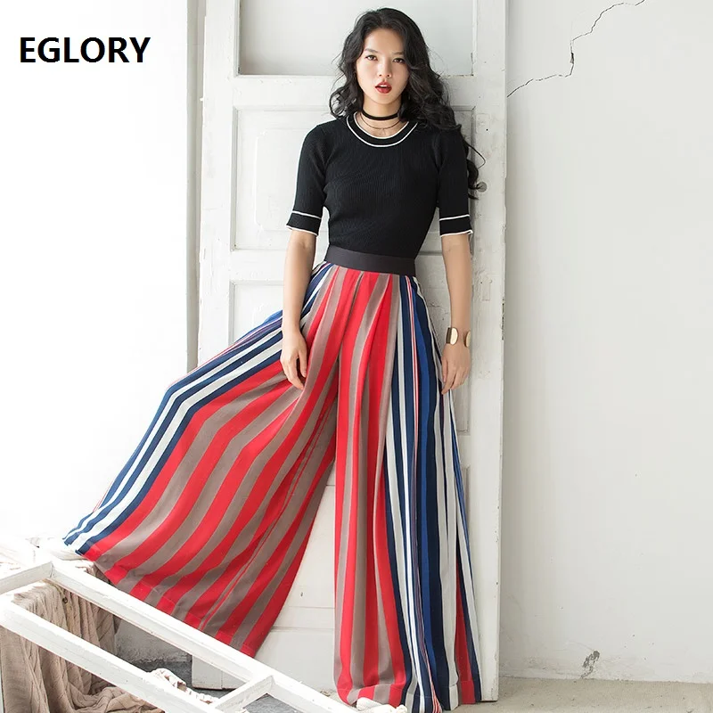 XXL Pant New Brand Casual Fashion Summer 2017 Women Colorful Striped