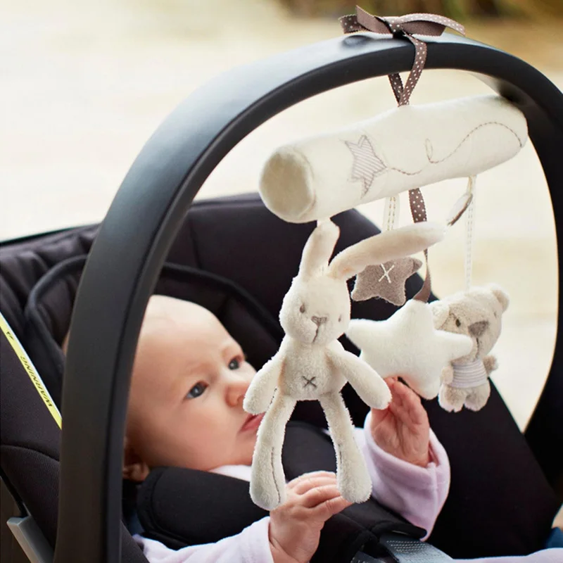 

Creative Infants Cradle Cute Rabbit baby music hanging bed safety seat plush toy Hand Bell Multifunctional Plush Toys