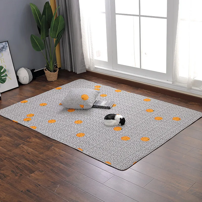 

Nordic home crawling carpet living room non-slip mat bedroom bedside blanket cotton moisture-proof rug machine washable carpet