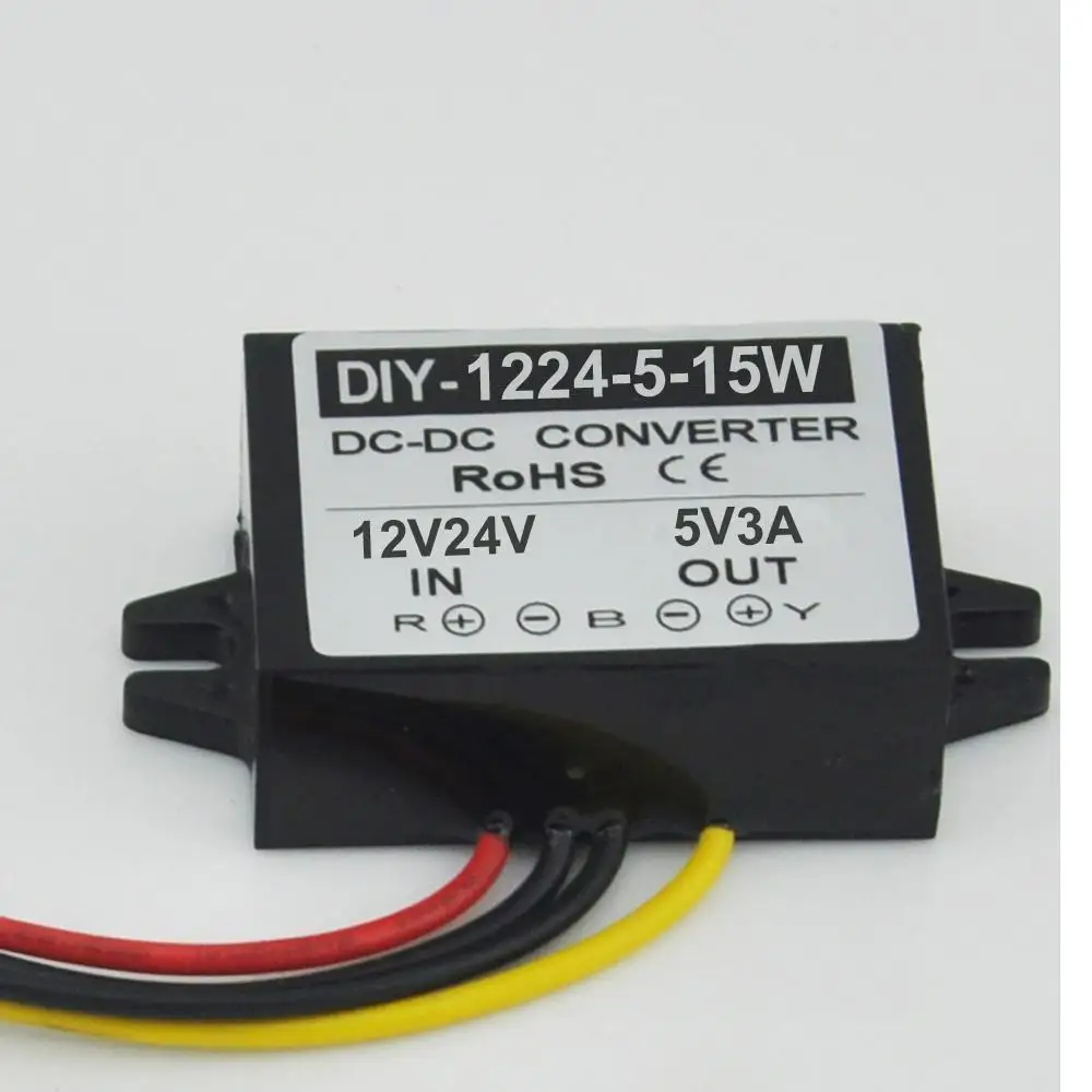 

12V24V To 5V 3A 15W Buck Module DC DC Power Converter Step Down Waterproof
