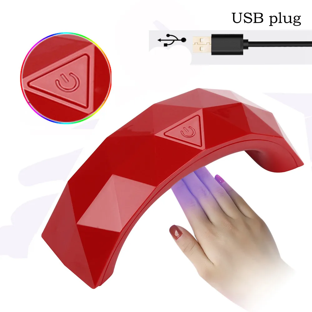 Женская мода 9 Вт USB СВЕТОДИОДНЫЙ УФ-гель для ногтей отверждения лампы Свет Сушилка для гель-лака свет дисплей Lampr машинка для дизайна ногтей