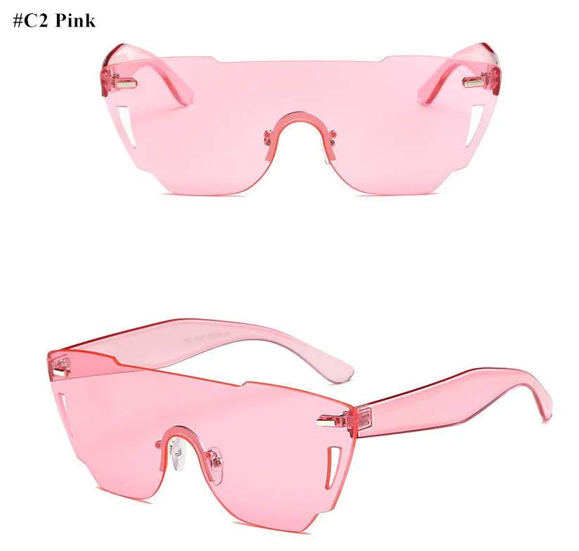 Новинка, женские солнцезащитные очки без оправы, фирменный дизайн, тренд, карамельный цвет, сексуальные солнцезащитные очки Cateye, Oculos De Sol Feminino lentes de sol