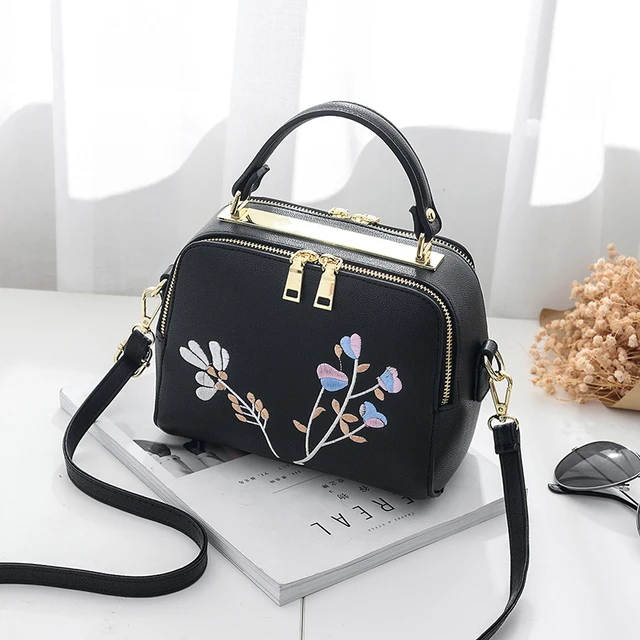 Aliexpress Lyudmyla 2017 Womens Embroidered Bags Fl Lyudmyla 2017 Womens Embroidered Bags Fl Black Luxury Handbags Designer Las Office Hard Shoulder Flap