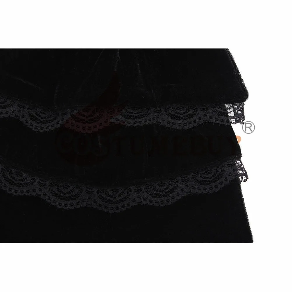 Costumebuy викторианские Мужские Съемные воротнички гофрированные Джабо винтажные стимпанк Поддельный Воротник бархатные аксессуары на шею черные