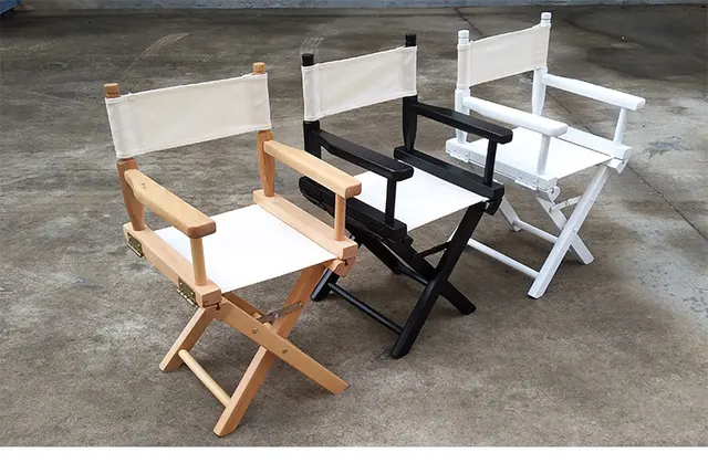 kid size directors foldable chair in canvas fabric with beech wood