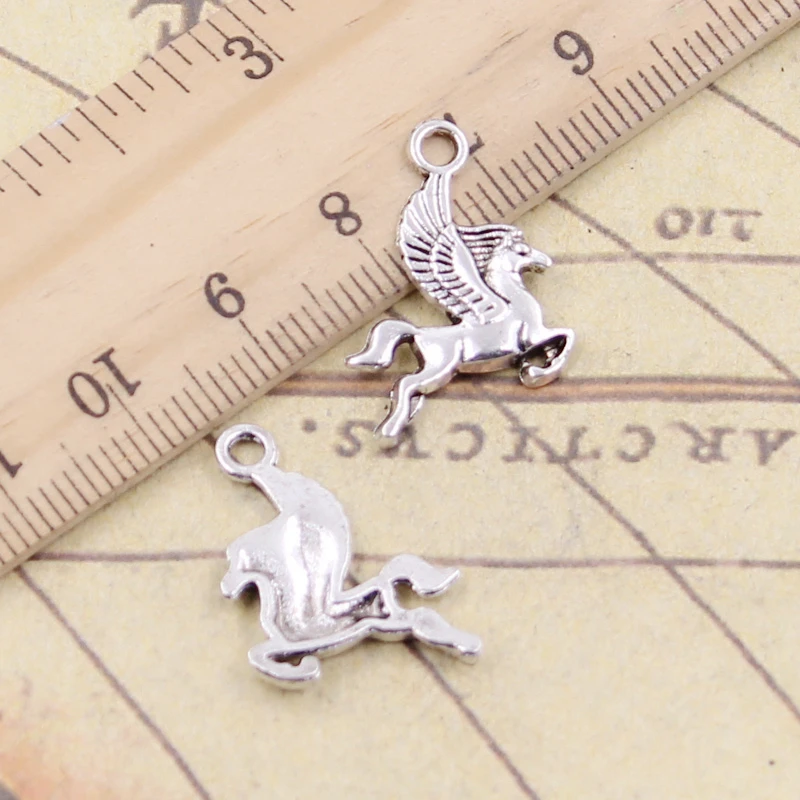 20 шт Подвески Pegasus Flying Horse 20x15 мм тибетские бронзовые Серебристые антикварные