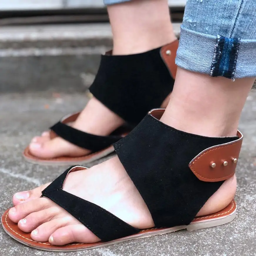 

mokingtop Summer Women Sandals Flats Fashion Shoes Casual Rome Style Sandals Casual Sanda Summer Shoe@@