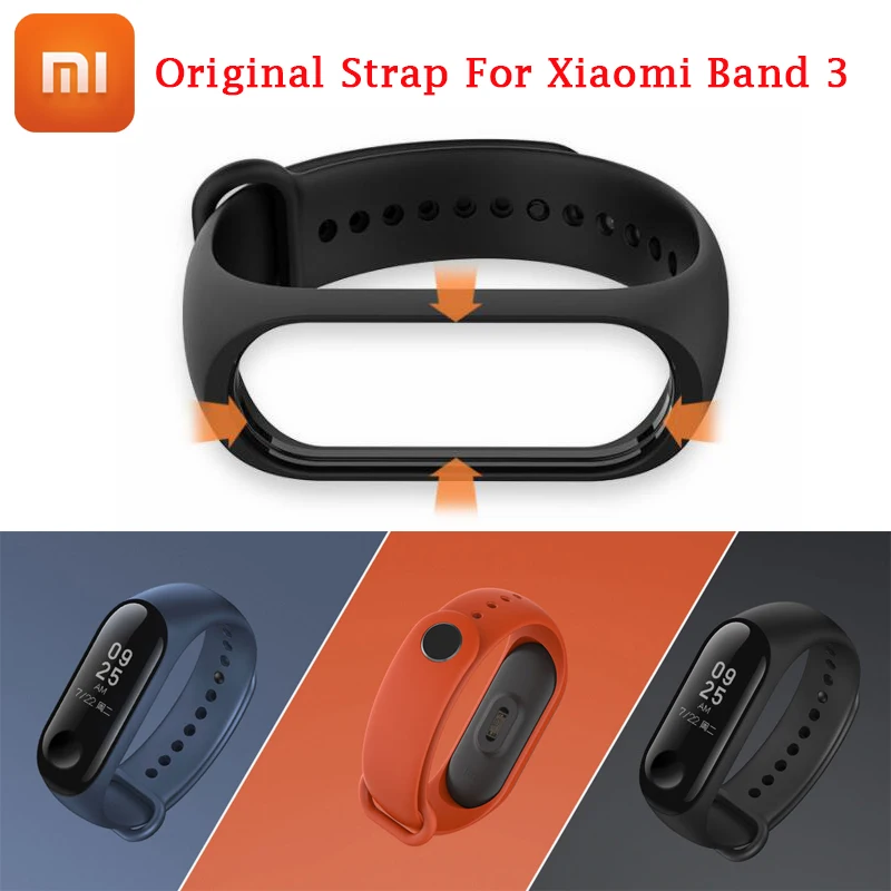 Оригинальный ремешок для Xiaomi Mi Band 3/4 силиконовый цветной 4 3 аксессуары