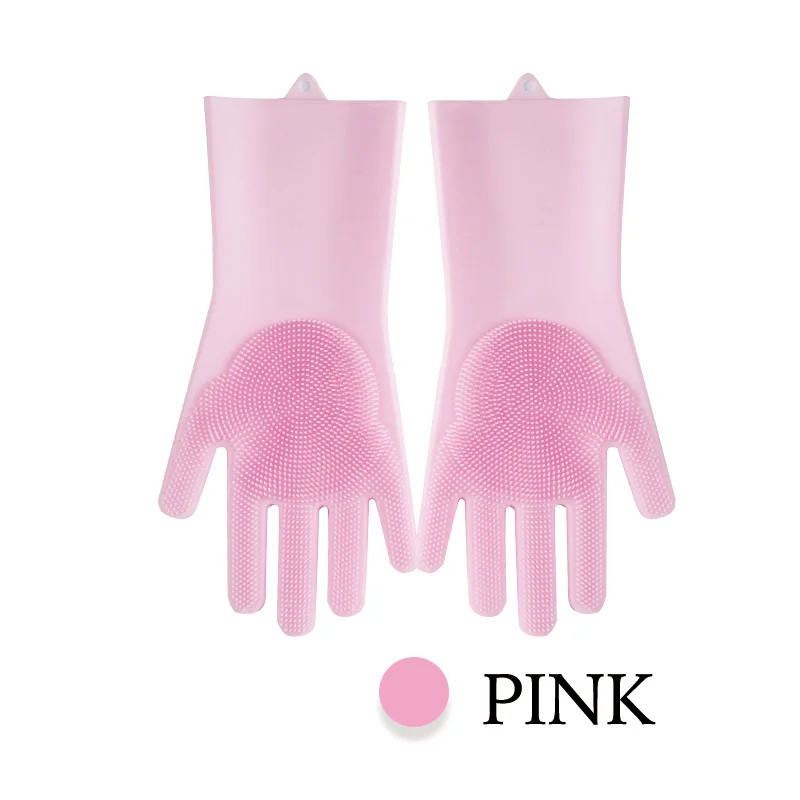 Кухонные силиконовые чистящие перчатки волшебные силиконовые моющиеся перчатки для посуды для бытовой силиконовый резиновый моющиеся перчатки - Цвет: silicone glove