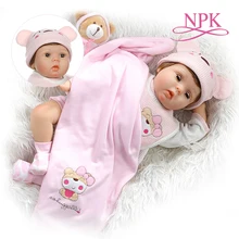 NPK 55 см мягкие средства ухода за кожей bebe Кукла reborn baby Мягкая кукла из силикона средства ухода для век blink милая девочка подарок на день рождения