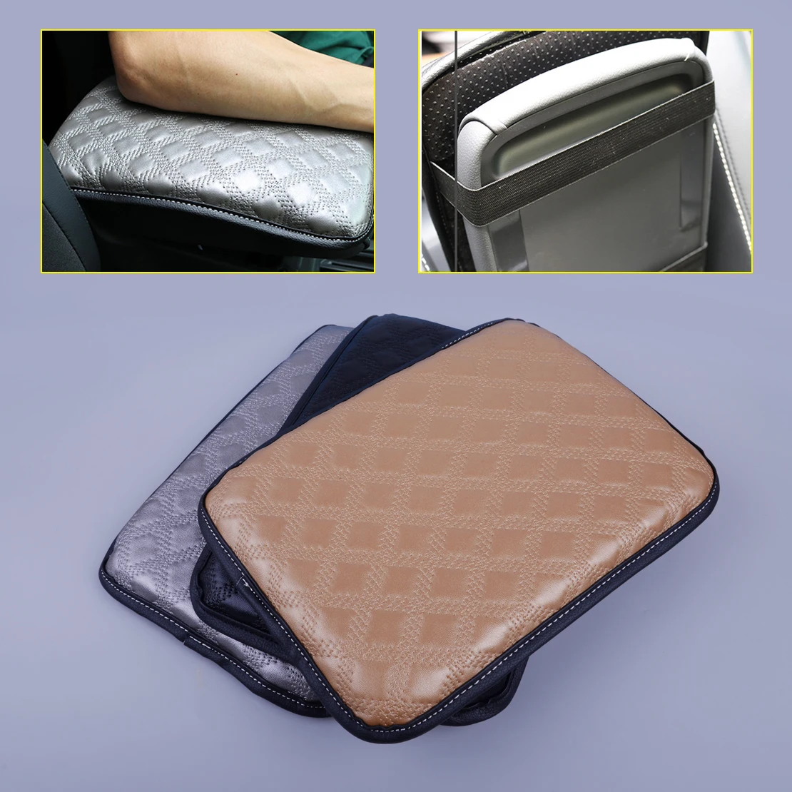 

CITALL Car Universal Automobiles Handrail Box Cover Car SUV Armrest Soft Pad Auto Center Console PU Leather Seat Cushion