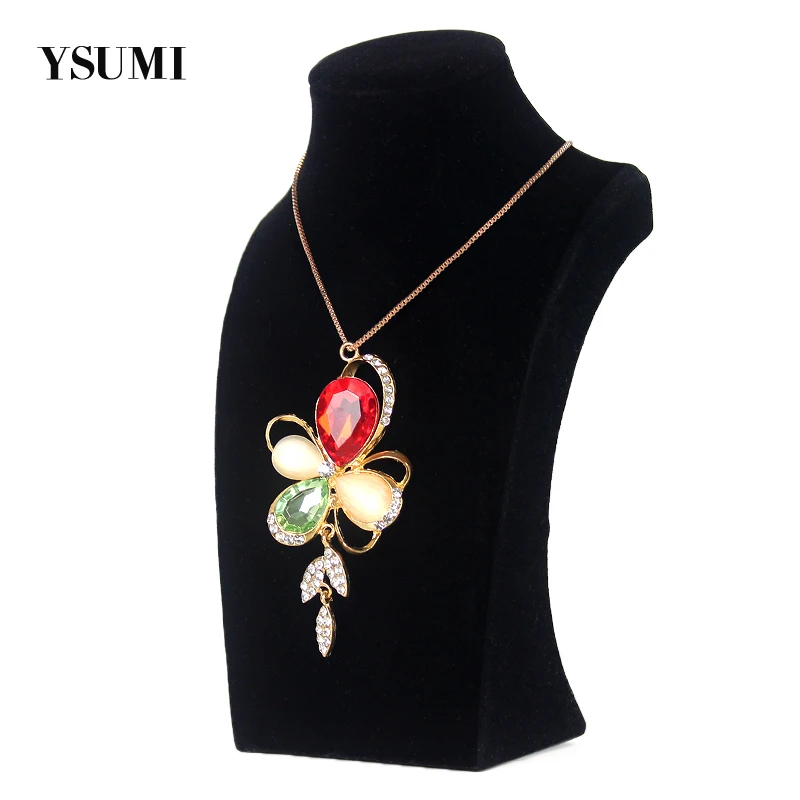 

YSUMI 20cm Black Velvet Necklace Mannequin Bust Pendant Jewelry Display Stand Showcase Jewelry Holder stand Display organizer