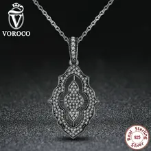 Bienes Plata Esterlina 925 Encaje Espumoso Collar Pendiente, Clear CZ Colgantes y Collares para Las Mujeres Fashion Jewelry SN001