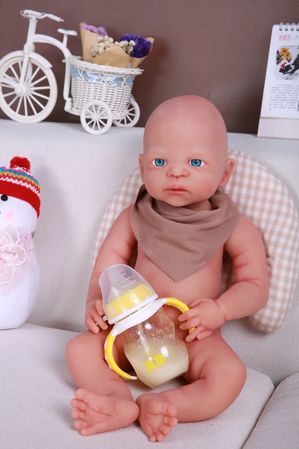 IVITA WB1504 56 cm 5 kg de alta calidad de cuerpo completo de silicona muñecas Reborn niño abrieron los ojos nacido vivo bebé con ropa Juguetes