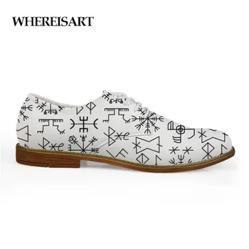 

WHEREISART Trendy Mens Leather Loafers Shoes for Leather Mens Loafers Flat Shoes for Oxford Simple Design Rune Arrows Shoes