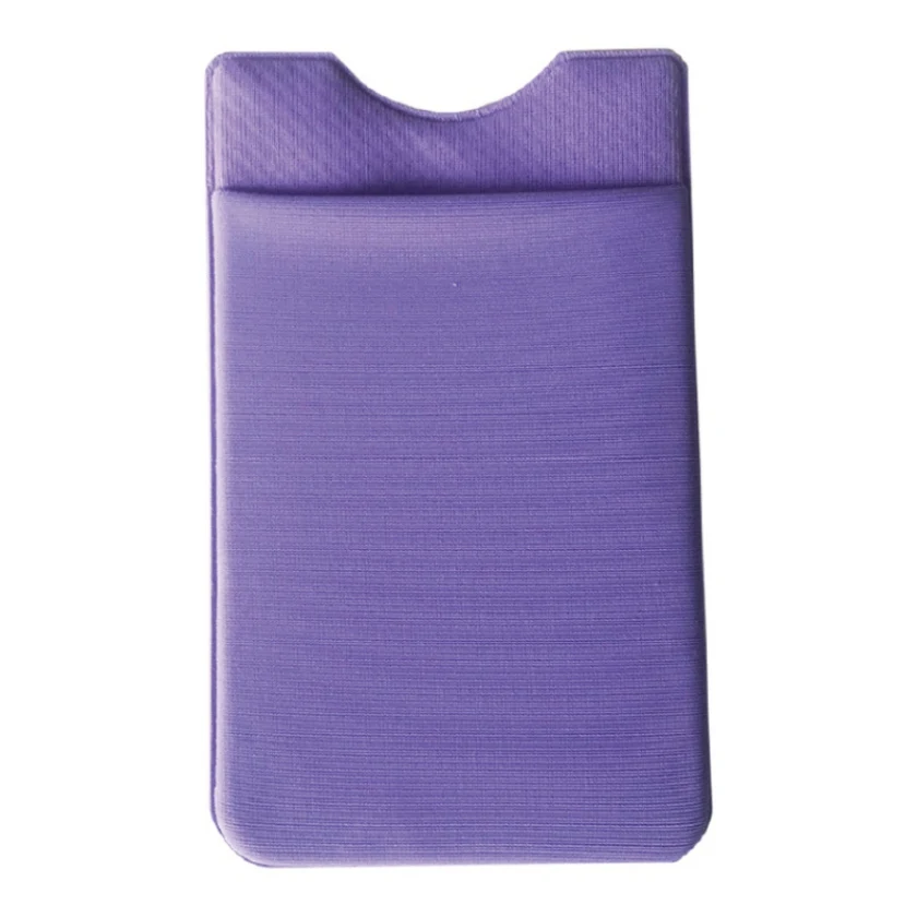 Модный Эластичный лайкровый клей для сотового телефона ID кредитный держатель для карт женский стикер Карманный Кошелек Чехол Держатель для карт - Цвет: Light Purple