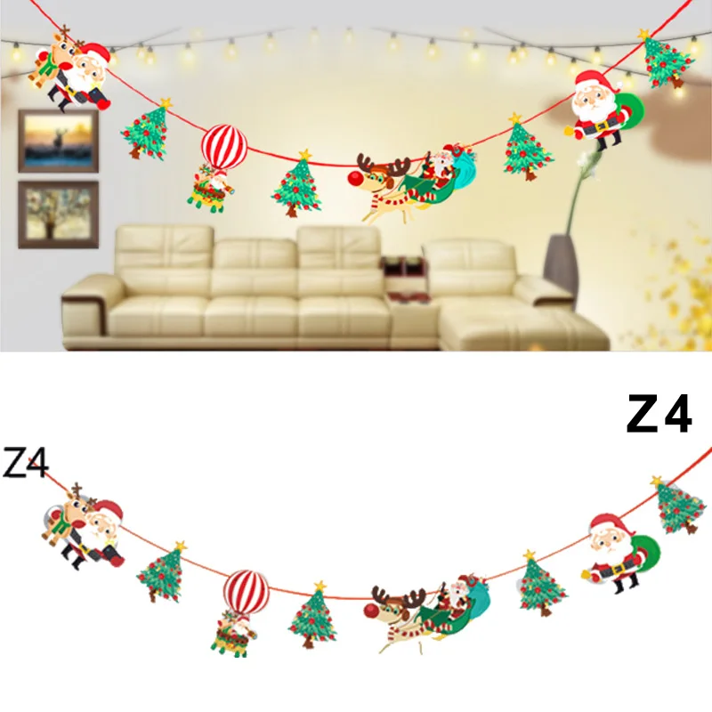 

Christmas Party Hanging Decor Snowman Santa Claus Elk Sock Banner Decor Supplies Hogard OC15