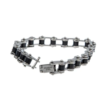 

FGGS- Stainless Steel Rubber Bicycle Chain Bracelet Bangle 0.4"